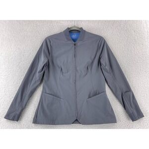 Medelita Kinetic Scrub Jacket Womens‎ Size XS Gray Full Zip Long Sleeve Pockets